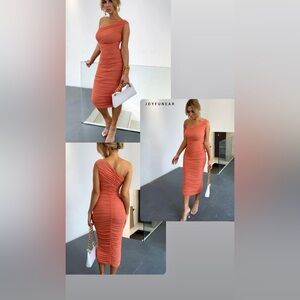 Joyfunear Ruched fitted dress (SHEIN)